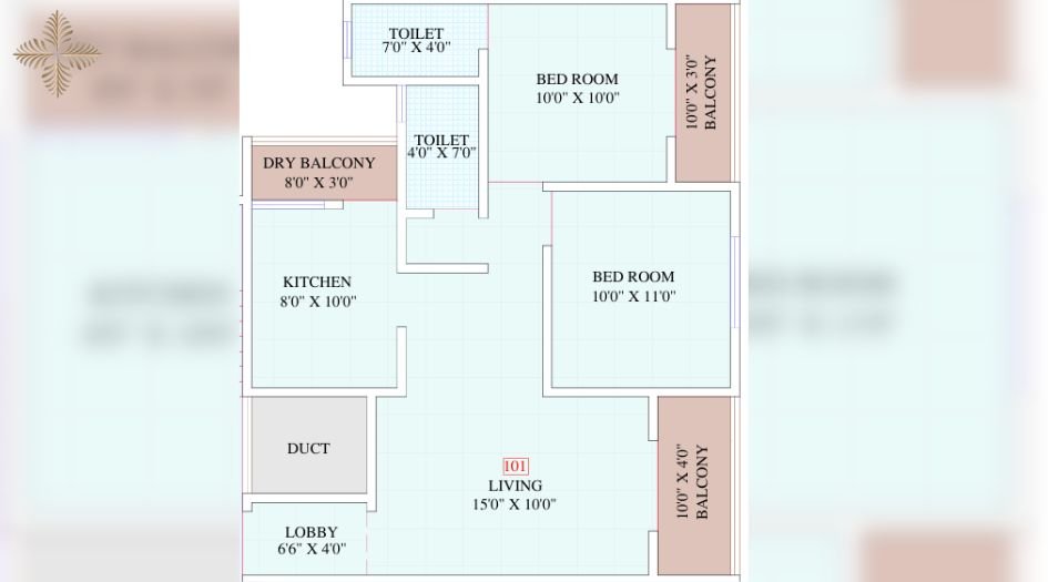 Siddhi-Aspire-2 BHK-Floor-Plan-Type-1